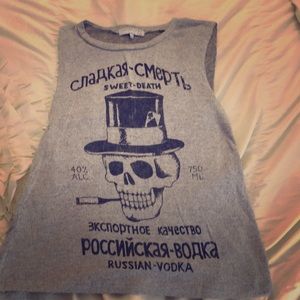 Daydreamer LA gray skull muscle tank